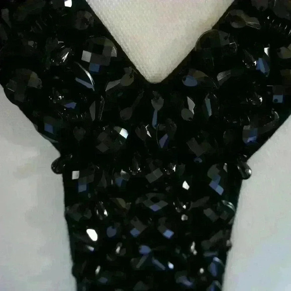 Josh Brody Black Beaded "Party in the Back" Maxi Dress - Picture 5 of 11